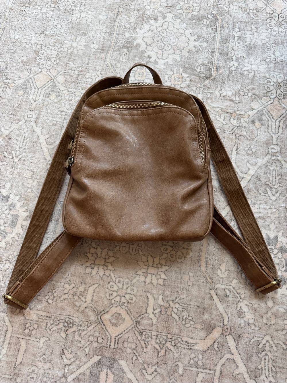 Joy Susan Tan Leather Backpack